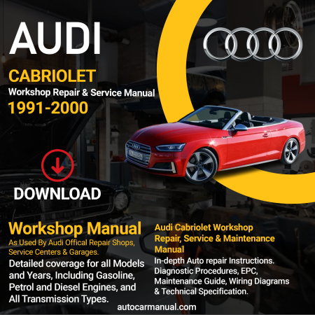 Audi Cabriolet Repair Service & Maintenance Manual Download 1991-2000
