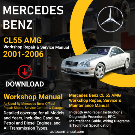 Mercedes Benz CL55 AMG vehicle service guide Mercedes Benz CL55 AMG repair instructions Mercedes Benz CL55 AMG vehicle troubleshooting Mercedes Benz CL55 AMG repair procedures Mercedes Benz CL55 AMG maintenance manual Mercedes Benz CL55 AMG vehicle service manual Mercedes Benz CL55 AMG repair information Mercedes Benz CL55 AMG maintenance guide