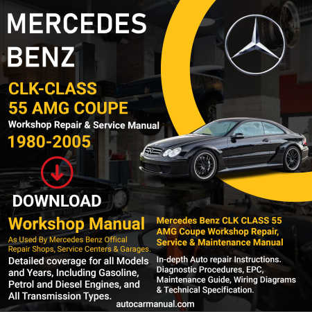 Mercedes Benz CLK-Class 55 AMG Coupe vehicle service guide Mercedes Benz CLK-Class 55 AMG Coupe repair instructions Mercedes Benz CLK-Class 55 AMG Coupe vehicle troubleshooting Mercedes Benz CLK-Class 55 AMG Coupe repair procedures Mercedes Benz CLK-Class 55 AMG Coupe maintenance manual Mercedes Benz CLK-Class 55 AMG Coupe vehicle service manual Mercedes Benz CLK-Class 55 AMG Coupe repair information Mercedes Benz CLK-Class 55 AMG Coupe maintenance guide